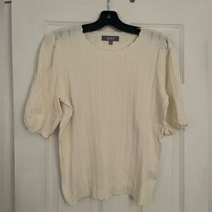 Pointelle Puff Sleeve Sweater